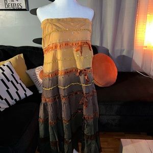 Vintage grunge fairy goth sunburst multicolor dress & or skirt